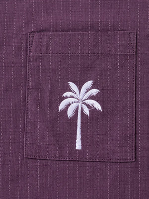 BloomUp Boys Wine Purple Textured Casual Shirt – Half Sleeve Summer Shirt