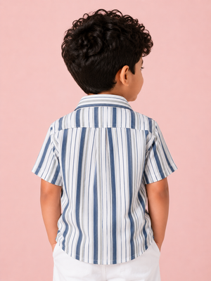 Blue Stylish Playwear Boys Soft Cotton Kids Fashion Wear BloomUp