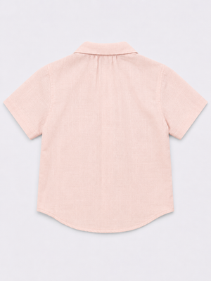 Peach Mushroom Print Shirt for Boys ā Soft Cotton Summer Casual Shirt BloomUp