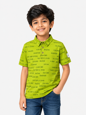 Boys Green Soft Cotton T-Shirt Casual Fashion Kids Wear BloomUp