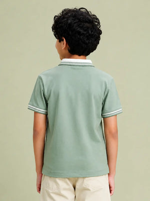 BloomUp Smoke Green Graphic T-Shirt for Older Boys & Kids (8–16 Years)