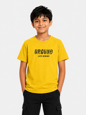 Boys Yellow Graphic Shirt With Soft Cotton T-Shirt BloomUp