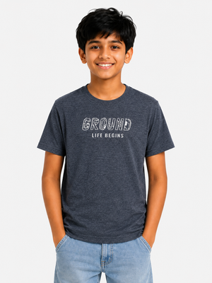Stylish Boys Charcoal Graphic Shirt With Soft Cotton T-Shirt BloomUp