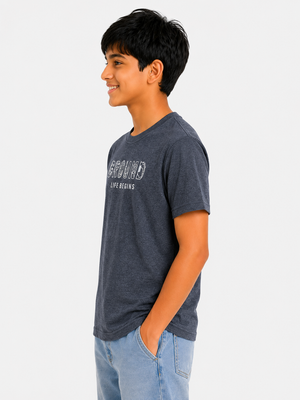 Stylish Boys Charcoal Graphic Shirt With Soft Cotton T-Shirt BloomUp