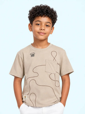 BloomUp Fawn Abstract Print Pocket T-Shirt for Boys