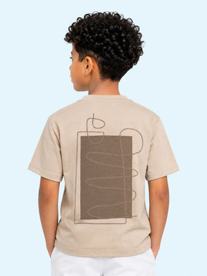 BloomUp Fawn Abstract Print Pocket T-Shirt for Boys