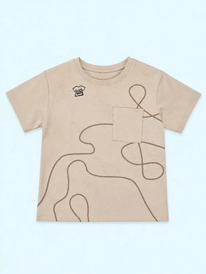 BloomUp Fawn Abstract Print Pocket T-Shirt for Boys
