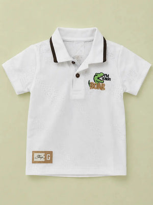 BloomUp White Polo T-Shirt for Older Boys & Kids (8–16 Years)