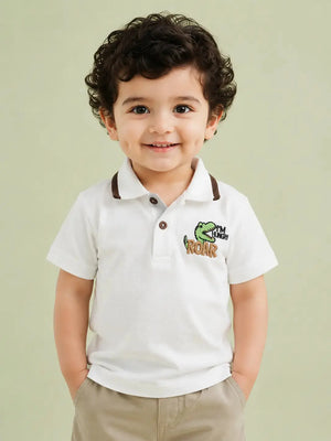 BloomUp White Polo T-Shirt for Older Boys & Kids (8–16 Years)