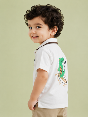 White Polo T-Shirt for Older Boys & Kids (8–16 Years) BloomUp