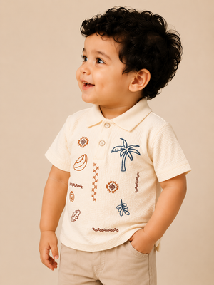 Off-White Polo T-Shirt for Older Boys & Kids (8–16 Years) BloomUp