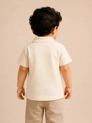 BloomUp Off-White Polo T-Shirt for Older Boys & Kids (8–16 Years)