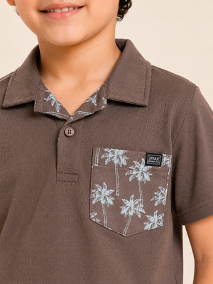Brown Trendy Daily Wear Boys Soft Cotton T-Shirt BloomUp