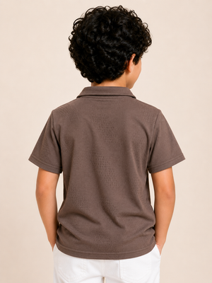 Brown Trendy Daily Wear Boys Soft Cotton T-Shirt BloomUp