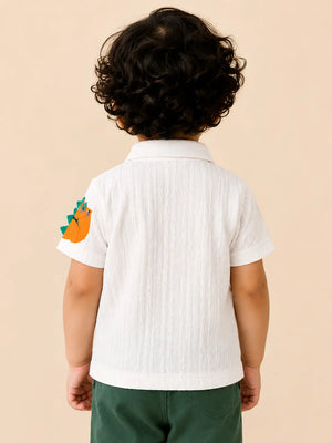 BloomUp White Kids Polo T-Shirt for Older Boys