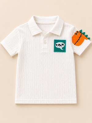 White Kids Polo T-Shirt for Older Boys BloomUp