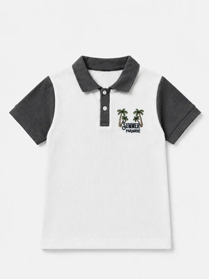 BloomUp Grey Polo T-Shirt for Older Boys & Kids