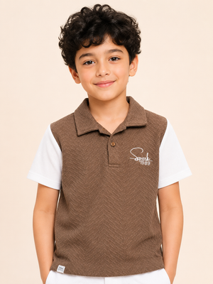 Brown Casual Summer Boys Soft Cotton T-Shirt BloomUp