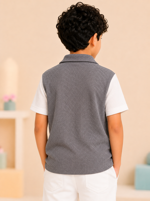 Stylish Grey Trendy Daily Wear Boys Soft Cotton T-Shirt BloomUp