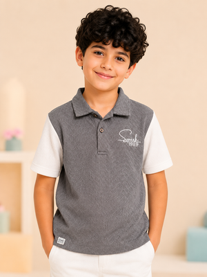 Stylish Grey Trendy Daily Wear Boys Soft Cotton T-Shirt BloomUp