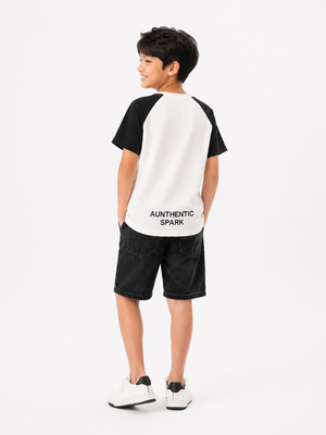 White Stylish Playwear Boys Soft Cotton T-Shirt BloomUp