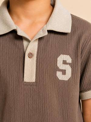 Brown Comfort Fit Boys Soft Cotton T-Shirt BloomUp