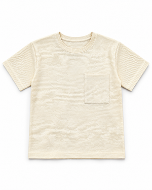 Boys Cream Short Sleeved Shirt Soft Cotton T-Shirt BloomUp