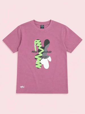 BloomUp Lilac Pastel Casual T-Shirt for Older Kids (8–16 Years)