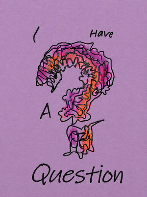 BloomUp Boys “I Have A Question” Graphic Cotton T-Shirt – Lavender Casual Half Sleeve Tee for Kids