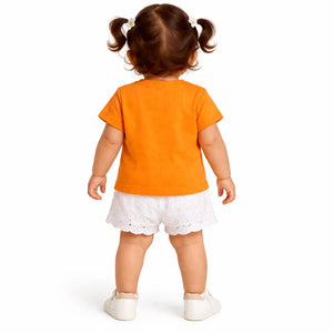 Orange Bunny Graphic Kids T-Shirt – Soft Cotton Cute Summer Wear for Girls BloomUp