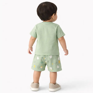 Kids Green Animal Print T-Shirt & Shorts Co-Ord Set BloomUp