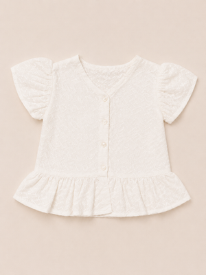 Crisp White Girls Top 0-24M BloomUp