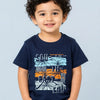 Navy Blue Graphic T-Shirt for Boys – Soft Cotton Casual Summer Wear