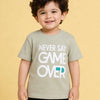 Fawn"Never Say Game Over" Graphic Half Sleeve T-Shirt for Boys – Soft Cotton Casual Summer Wear
