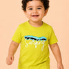 Lime Yellow "Surfing" Graphic Half Sleeve T-Shirt for Boys – Soft Cotton Casual Summer Wear
