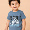 Steel Blue BMX Bicycle Graphic Half Sleeve T-Shirt for Boys – Soft Cotton Casual Summer Wear