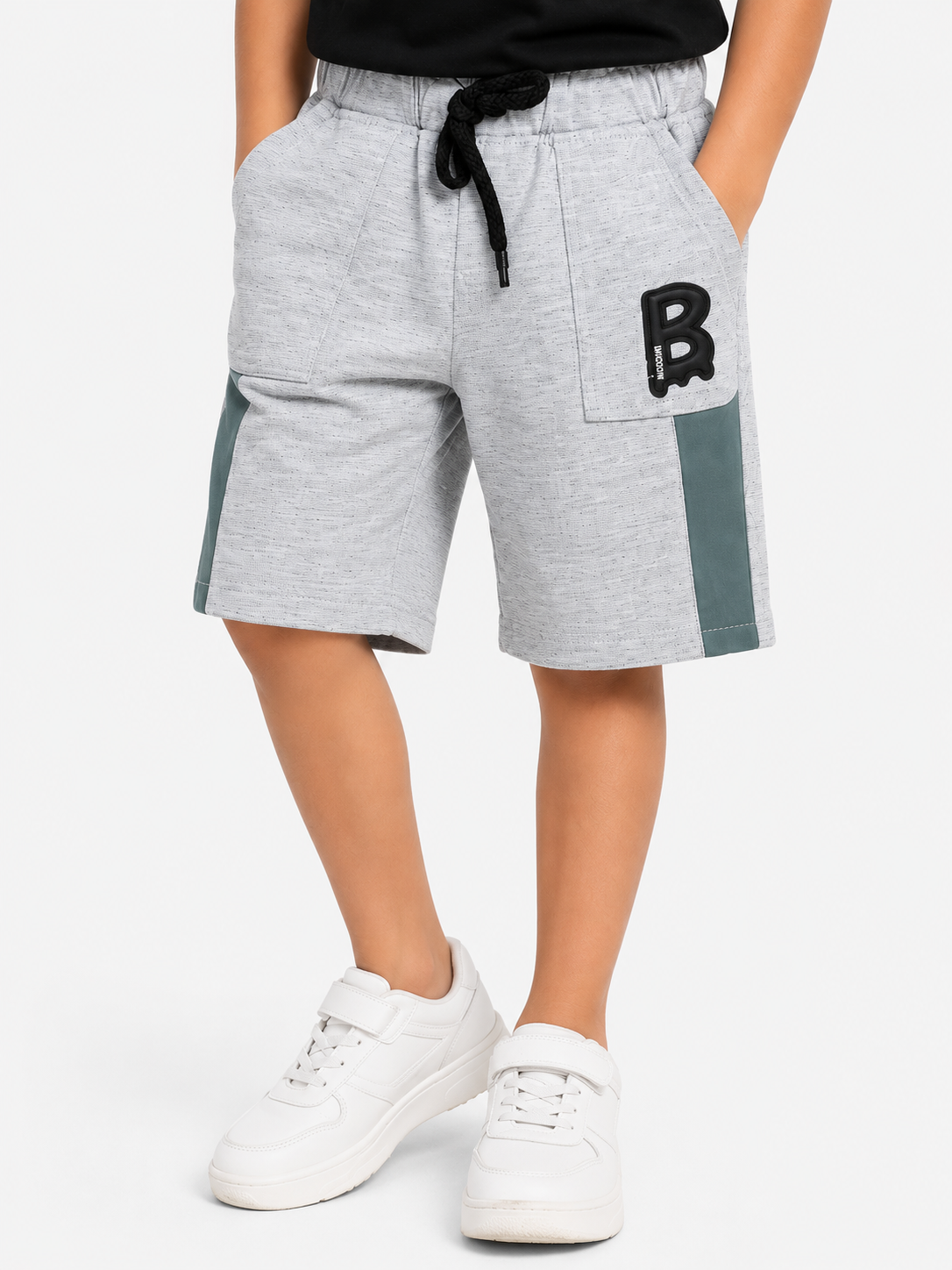Light Grey Utility Shorts for Boys – Soft Cotton Cargo Style Summer Shorts BloomUp