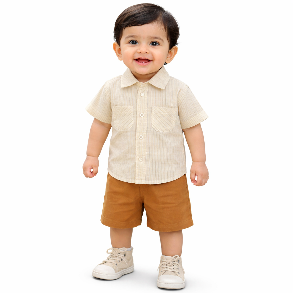 Warm Orange Baby Co-ord Top & Pant Set for Infants (0–24M) BloomUp