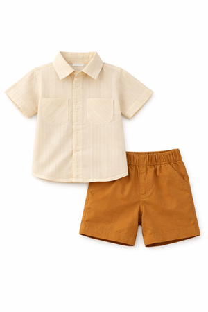Warm Orange Baby Co-ord Top & Pant Set for Infants (0–24M) BloomUp