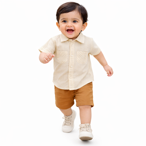 Warm Orange Baby Co-ord Top & Pant Set for Infants (0–24M) BloomUp