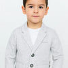 Ecru Melange Cotton Blazer Kids Jacket – Soft Button-Front Formal Wear for Boys