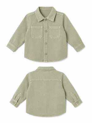 BloomUp Olive Green Utility Shirt & Pant Set for Kids – Soft Cotton Casual Wear Co-ord Outfit