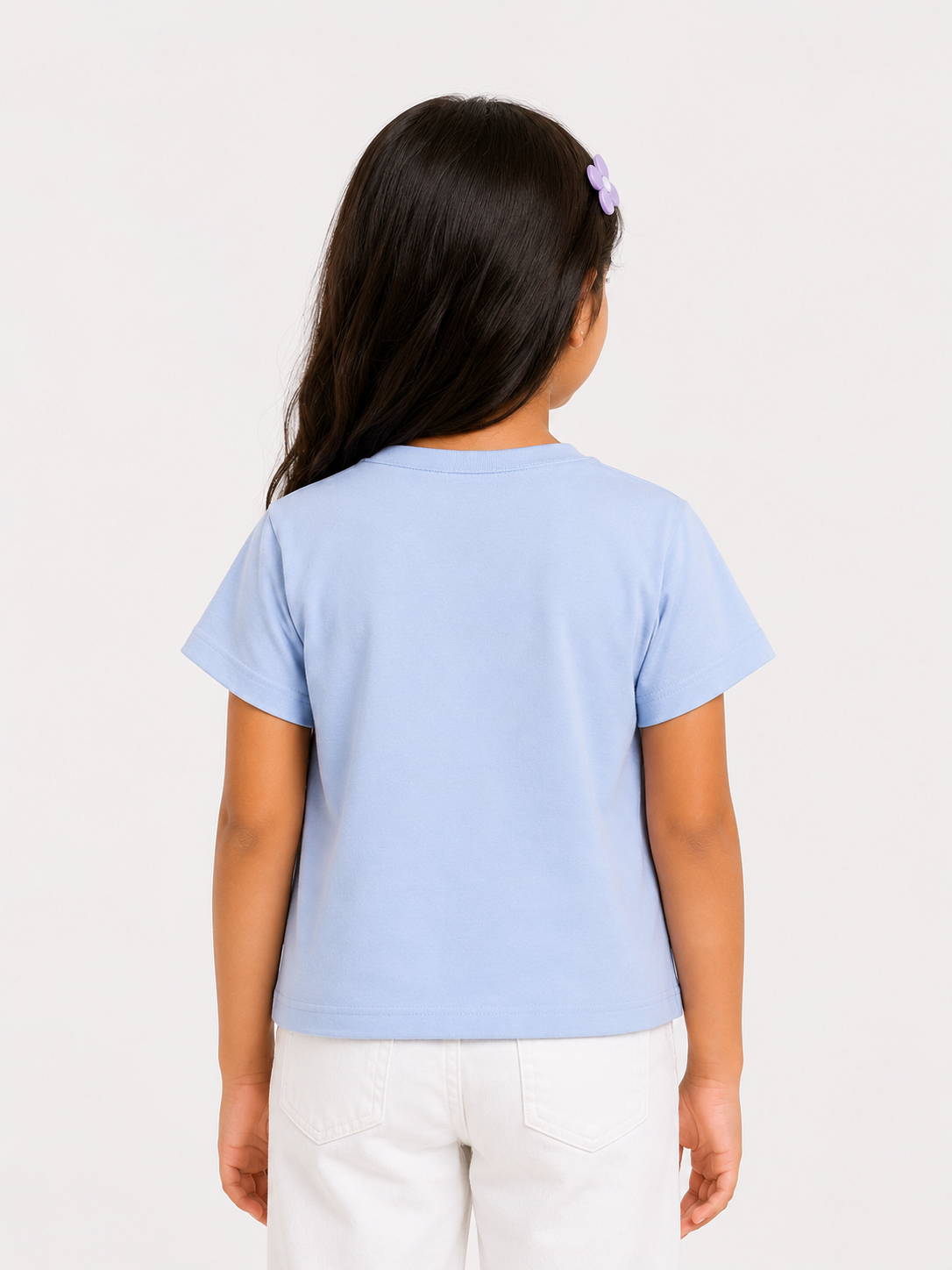 Stylish Girls Short Sleeved Blue Jersey Soft Cotton Kids Fashion Wear BloomUp