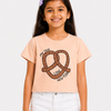 Peach Printed Crop Top for Girls – Soft Cotton Casual Wear