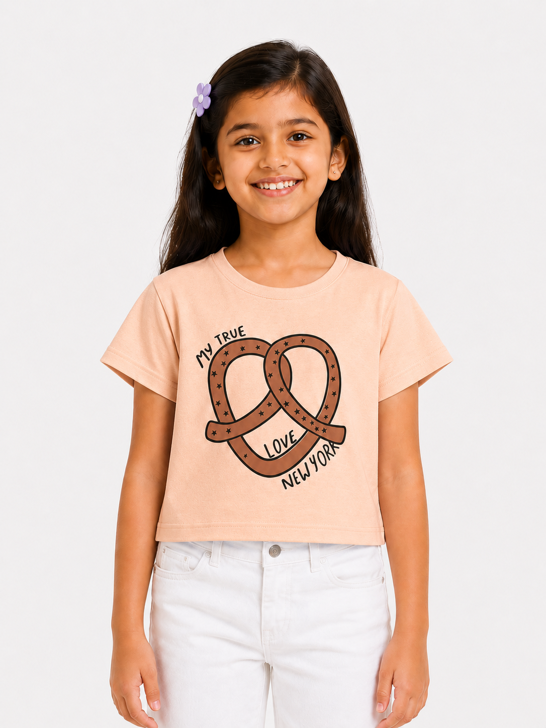 Stylish Girls Short Sleeved Jersey Shirt Soft Cotton Kids Fashion Wear BloomUp
