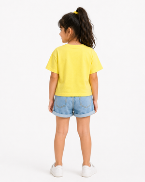 Girls Short Sleeved Jersey Shirt Soft Cotton Kids Fashion Wear BloomUp
