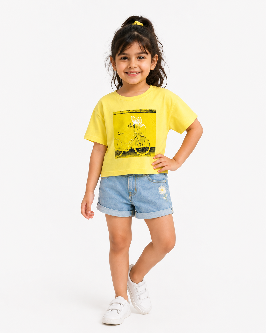 Girls Short Sleeved Jersey Shirt Soft Cotton Kids Fashion Wear BloomUp