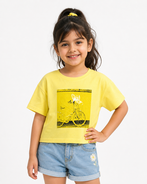 Girls Short Sleeved Jersey Shirt Soft Cotton Kids Fashion Wear BloomUp