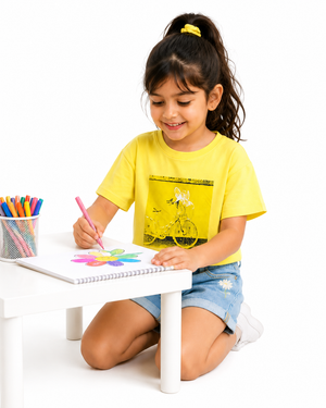 Girls Short Sleeved Jersey Shirt Soft Cotton Kids Fashion Wear BloomUp