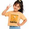 Peach Graphic Printed Crop Top for Girls – Soft Cotton Casual Wear